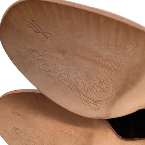 F TROUPE London 37 Quilted Suede Heeled Boots US 6.5 - 7 Bow Ankle Block Heel - Picture 9 of 10